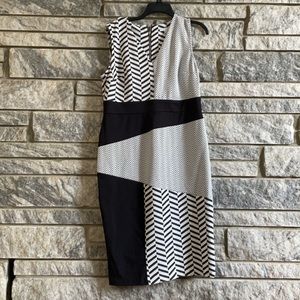 Black and white chevron dress size large